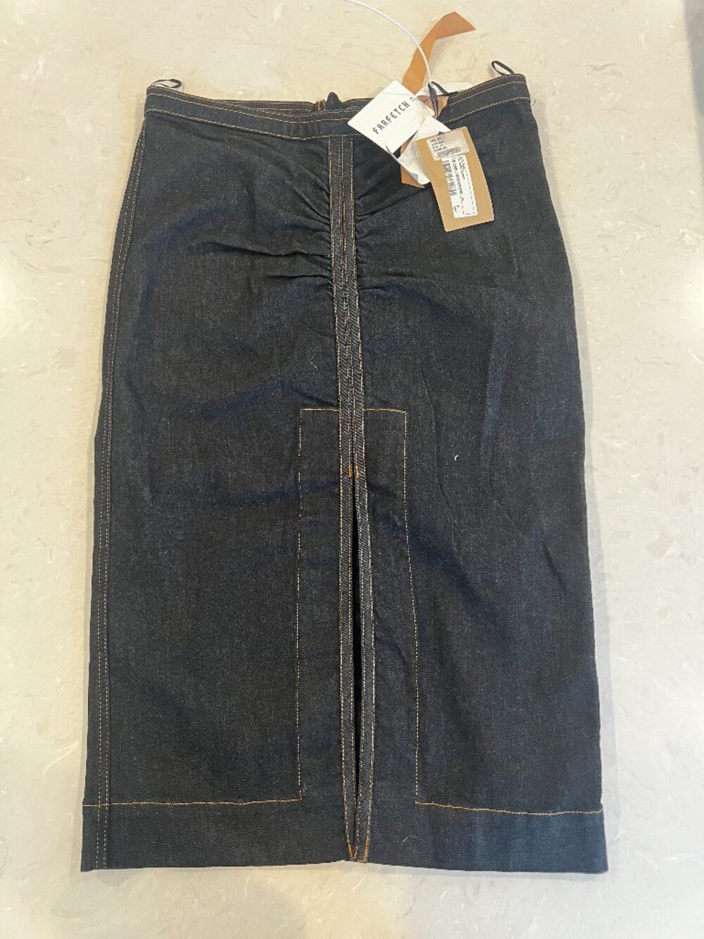 N°21 No. 21 Dark Blue Denim Midi Skirt Size 44 NWT